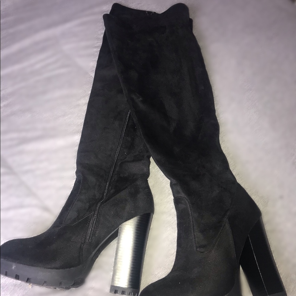 Black Knee High Boots